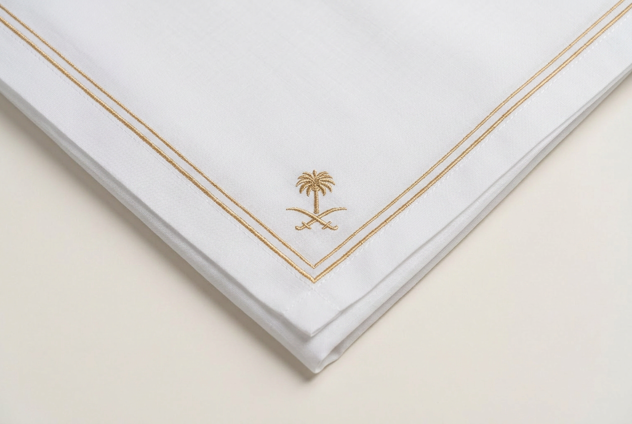 Palm Line — KHAIT Premium Ghutra detail