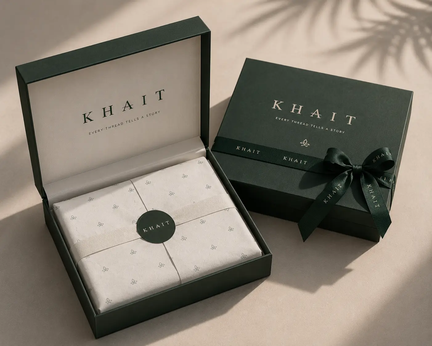 KHAIT Green Edition luxury packaging - premium gift box presentation