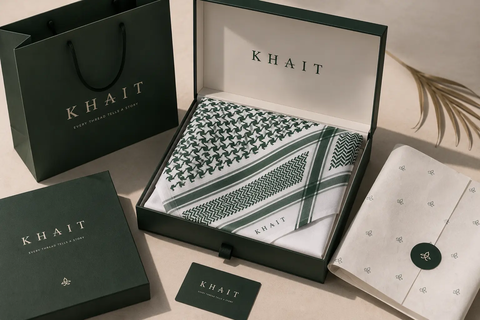 KHAIT Green Edition luxury packaging - premium gift box presentation